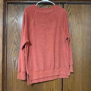 PINK Victoria's Secret Orange Crew Neck Sweater Soft Knit Casual